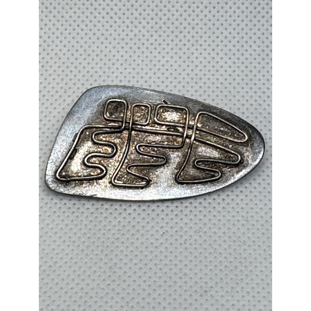 Vintage Abstract Wire Work Brooch Pin Sterling Silver Metal Fashion Jewelry
